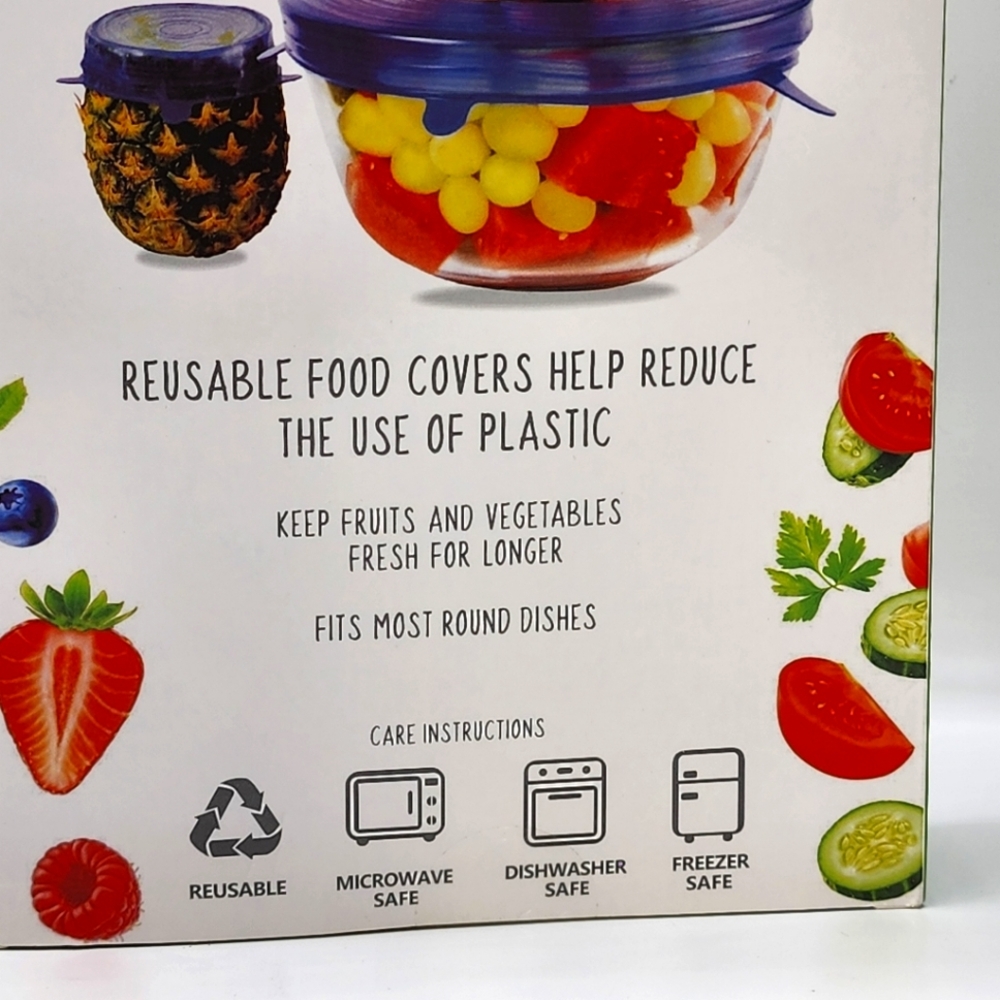 Estretchable Round Silicone Food Covers Eco Friendly Reusable 12pcs - Picture 5 of 7